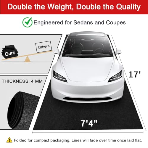 Heavy Duty Garage Floor Mat 17' x 7'4"