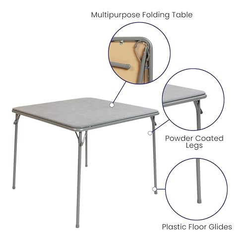 Gray 33.5" Square Folding Table