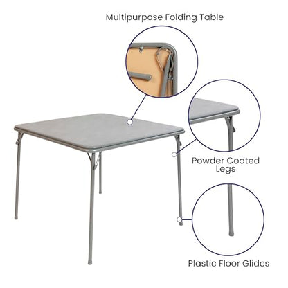 Gray 33.5" Square Folding Table