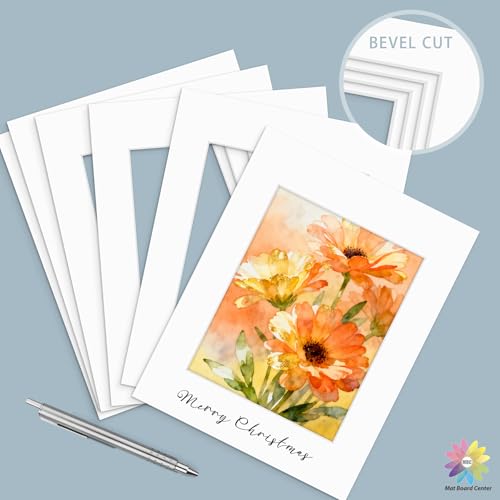 Mat Board Center 50 Pack 11x14 Picture Mat for 8x10 Photo White (50 Count)