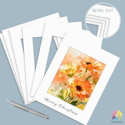 Mat Board Center 50 Pack 11x14 Picture Mat for 8x10 Photo White (50 Count)