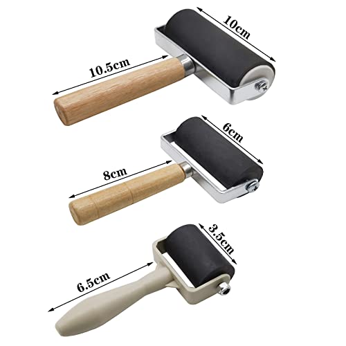 3 Pack Rubber Brayer Roller