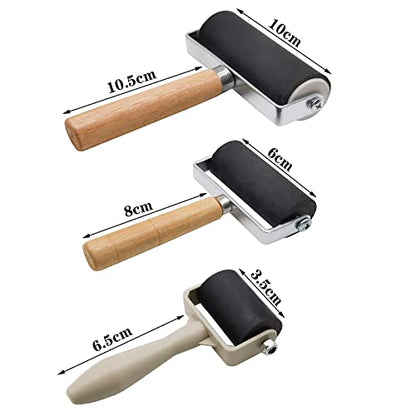 3 Pack Rubber Brayer Roller