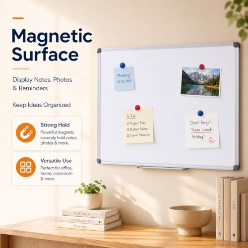 Magnetic White Board 48 x 36 Dry Erase Board for Wall
