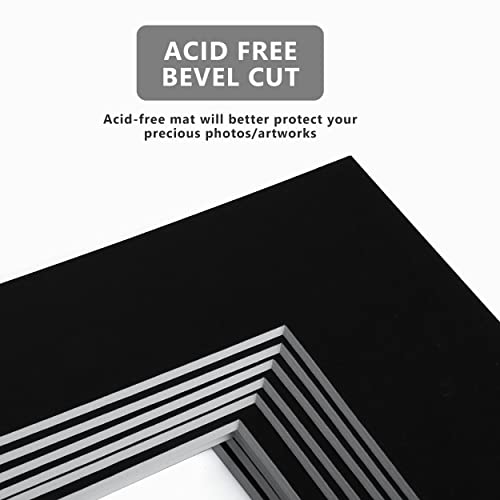 10 Pack Pre Cut 11 x 14 Black Picture Mats for 8x10 Photos