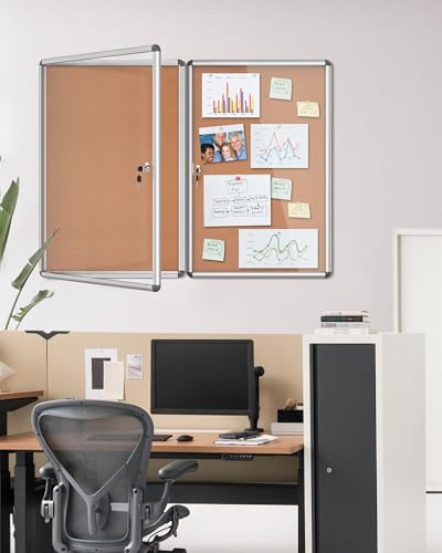 2 Pack 36"x24" Enclosed Bulletin Board