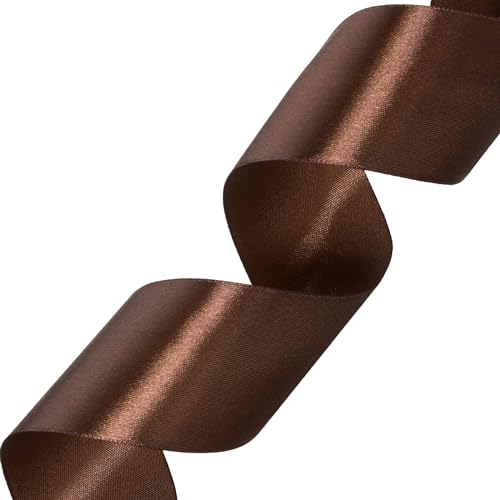 2 Inch Brown Solid Satin Ribbon for Gift Wrapping