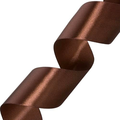 2 Inch Brown Solid Satin Ribbon for Gift Wrapping