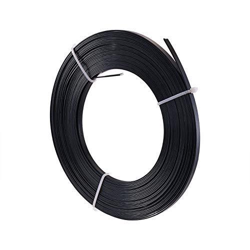 32.8Ft 5mm Aluminum Flat Wire Black Bendable Metal Craft Wire Strip for Bezel Sculpting Armature Jewelry Making Gem Metal Wrap (32.8 Foot)