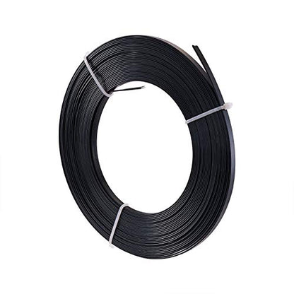 32.8Ft 5mm Aluminum Flat Wire Black Bendable Metal Craft Wire Strip for Bezel Sculpting Armature Jewelry Making Gem Metal Wrap (32.8 Foot)