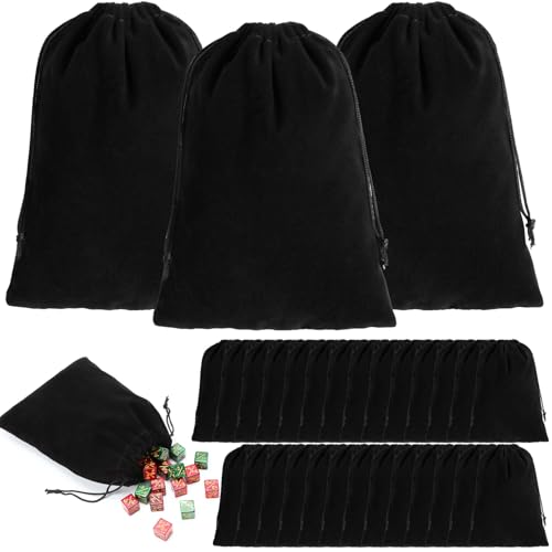 200 Pcs Black Velvet Drawstring Bags (200 Count)
