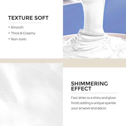 Metallic Pearl White Acrylic Paint (4 Fl Oz)