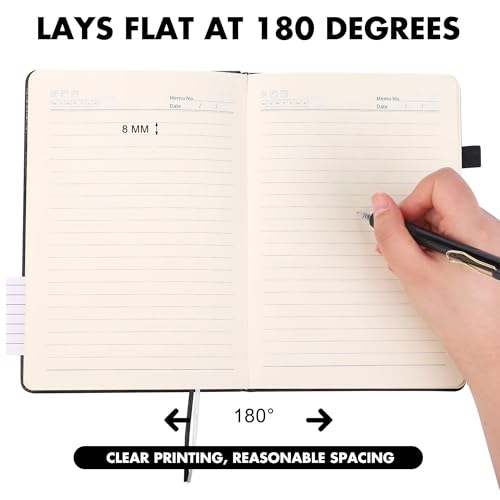 1 Set Lined Notebook Journal with Pen A5 Notebooks 100 GSM College Ruled Hardcover Notebook PU Leather Notepad with Pen Holder for Office School