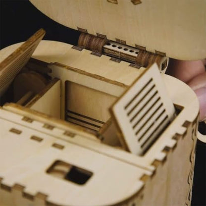 3D Wooden Puzzle Mechanical Treasure Box Model DIY Brain Teaser Projects for Adult Age 14+ Birthday Gift Educational Toys Wooden Puzzles for Adults