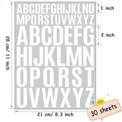 Letter Stickers 1560 Pieces 30 Sheets Stick on Vinyl Letters Capital Alphabet Sticker Letter for Craft Bulletin Boards Classroom Home Business Decor (1560 Count)