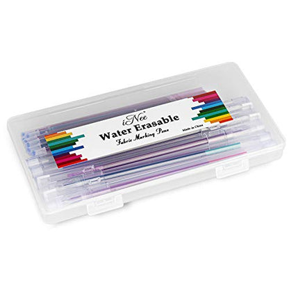 5 Colors Extra Fine Tip Water Erasable Fabric Marking Pen with 10 Free Refills for Cross Stitch (15 Count)