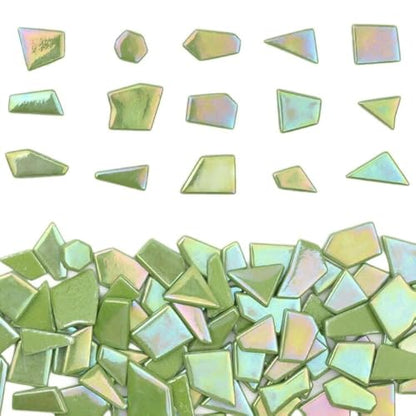 Iridescent Glass Mosaic Tiles for Crafts Bulk (7.05 Ounce)