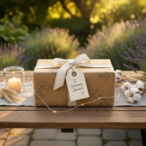 Ivory Cotton Black Stitched Ribbon 7 (30 Foot)