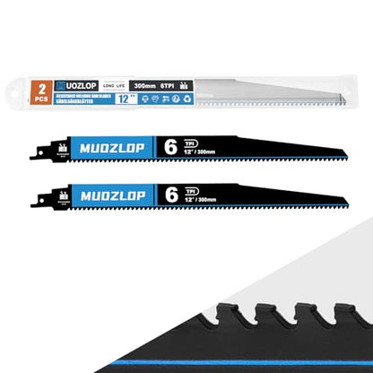 2Pack 12inch 6TPI High Reciprocating Saw Blades