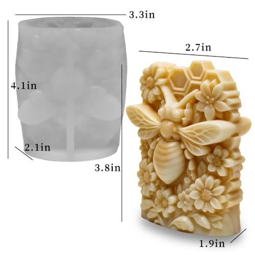 Bee Floral Candle Soap Mold