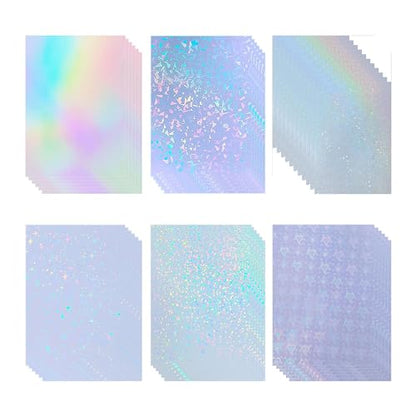 36 Sheets Holographic Sticker Paper Clear Self (36 Count)