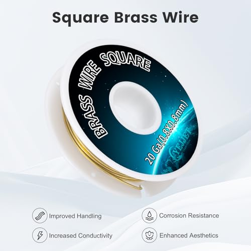 20 Gauge Square Brass Wire 0.8x0.8mm (30 Foot)