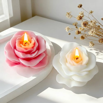 Petal Flower Rose Peony Tulip Cylinder Candle & Resin Mold
