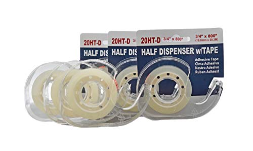 WOD OST20D Office Tape Clear Refill Rolls and Refillable Dispenser