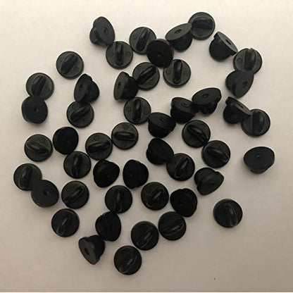 50pcs Rubber Pin Backs PVC Butterfly Clutch Enamel Lapel Pin Backings Cap Keepers Replacement for Uniform Badges Comfort Fit Tie Tack Pins Backing Holder Clasp (50 Count)