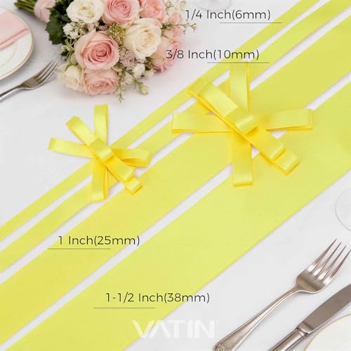Lemon Satin Ribbon 3 (150 Foot)