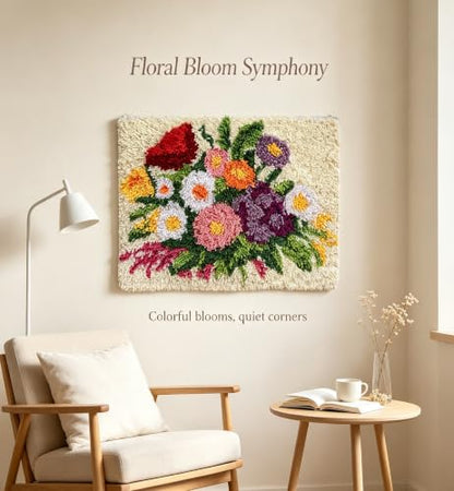 Blooming Garden Latch Hook Rug Kit for Adults