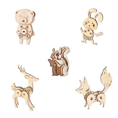 3D Wooden Puzzles for Kids Ages 8+ (5 Count)