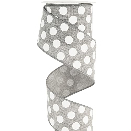 Polka Dots Burlap Ribbon (30 Foot)
