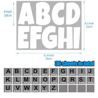 Letter Stickers 351 Pieces 4 Inch Bulletin Board Letters Alphabet Cutout Letter for Bulletin Board Display Home Classroom School Decor