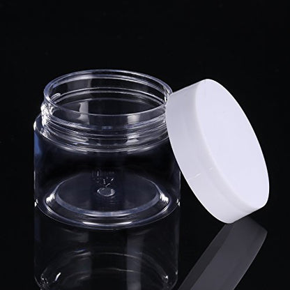 12 Pack 1 oz Plastic Container Jars with Lids Round (12 Count)
