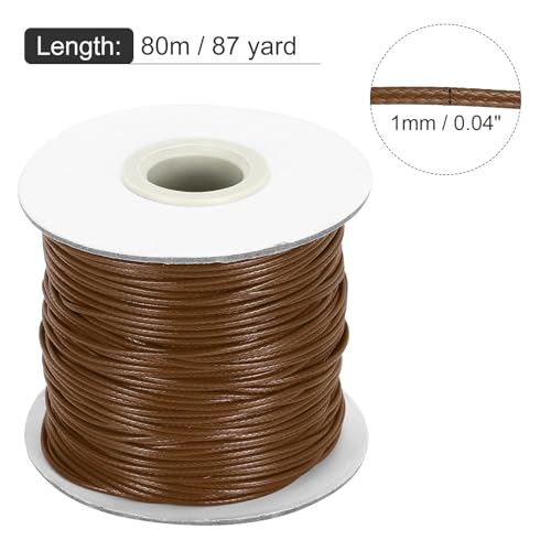 Waxed Cord 1mm Waxed Thread 87 Yard Wax String Leather Cord for Bracelet Making