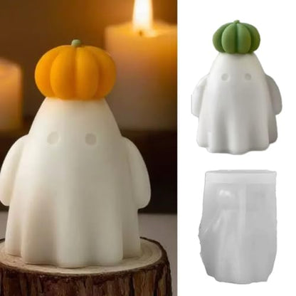 Ghost Holding Pumpkin Resin Mold