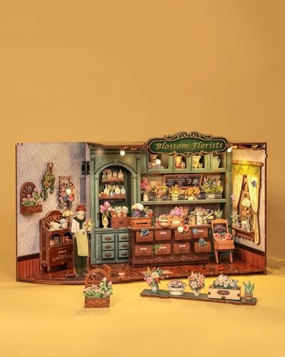 Book Nook Kit DIY Miniature Flower House Dollhouse for Adults