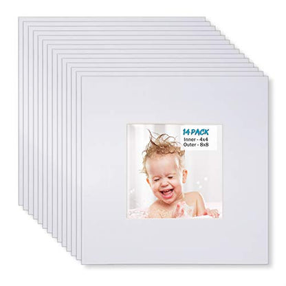 8x8 White Picture Mats (14 Count)