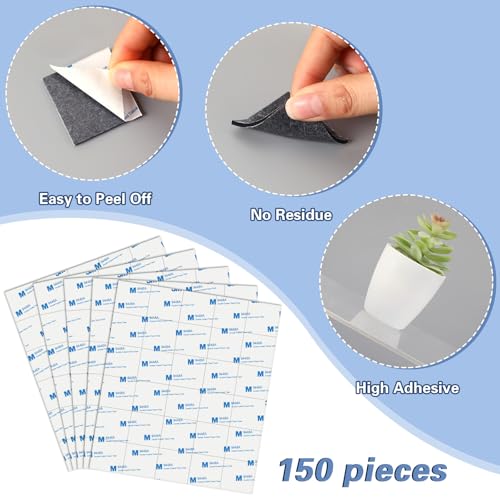 150Pcs Double Sided Foam Tape Sticky Mounting Pads for Wall Crafts (150 Count)