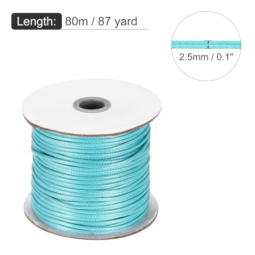 Waxed Cord 2.5mm Waxed Polyester Cord 87 Yard Wax String for Bracelet Making