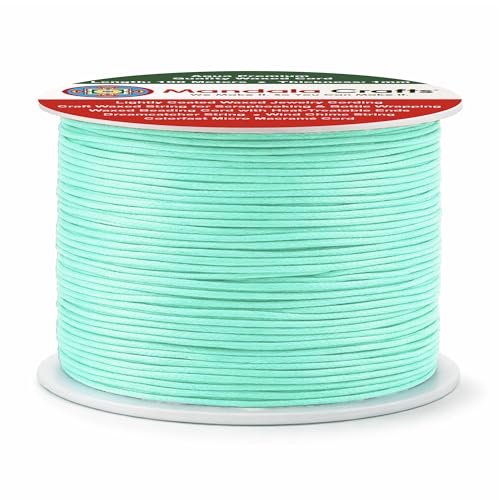 1mm Aqua Cotton Waxed Cord for Jewelry Making