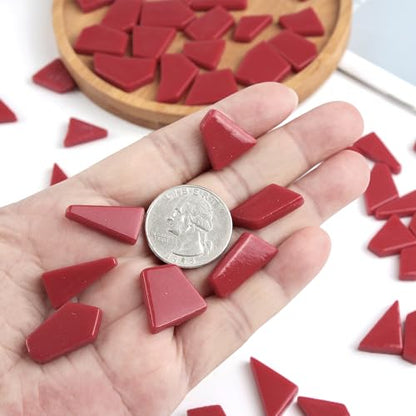 Red Mosaic Tiles for Crafts Bulk (7.05 Ounce)