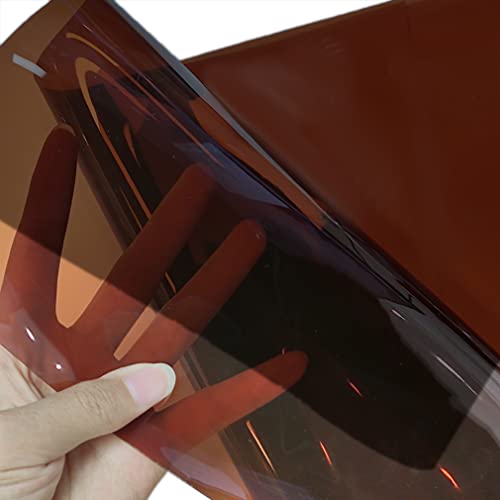 HYANG Darkbrown Transparent PVC Super Clear Holographic Vinyl Faux Leather Sheets 1 Roll 12" x 47"
