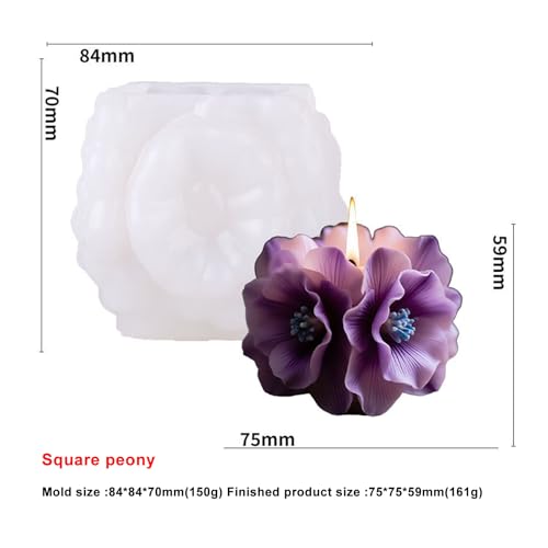 Peony Bouquet Candle Soap Molds