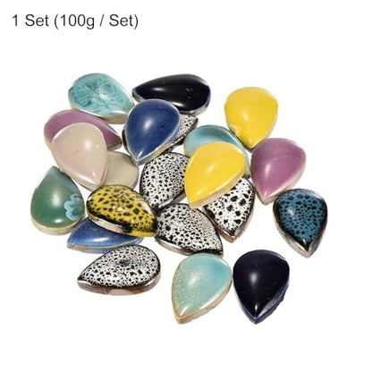 100g Ceramic Mosaic Tiles for Crafts Small Raindrop Multicolor