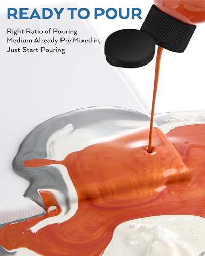 8 Colors 8.45oz Large Volume Metallic Acrylic Pour Paint Kit (67.6 Fl Oz)