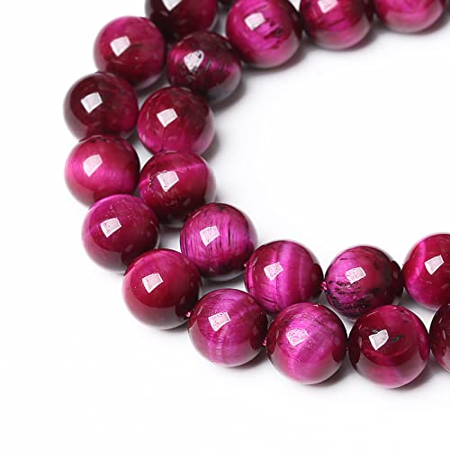 AAA Natural Rose Red Tiger Eye Agate Stone Round Loose Beads for Jewelry Making Semi