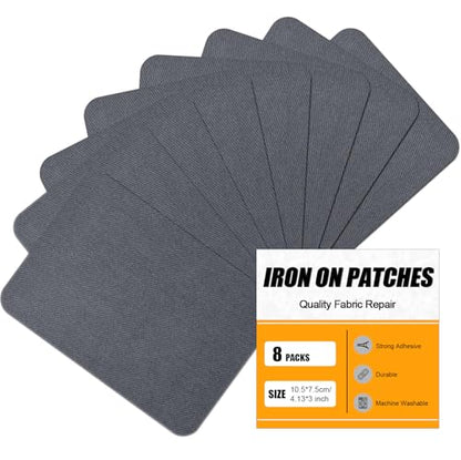 Iron on Patches Repair for Fabric Clothes (8 Count)