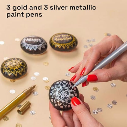 6 Gold & Silver Metallic Acrylic Paint Pens (6 Count)